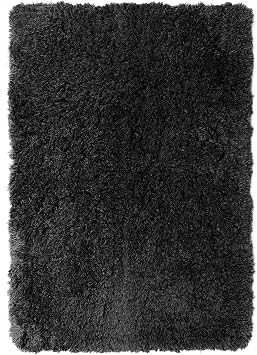 Clara Clark Bathroom Rugs, Ultra Soft Shaggy Bath Rugs - Bath Mats for Bathroom, Machine Wash, Non Slip Backing Rubber, 20 x 32 Inches, Black Bathroom Rug Set