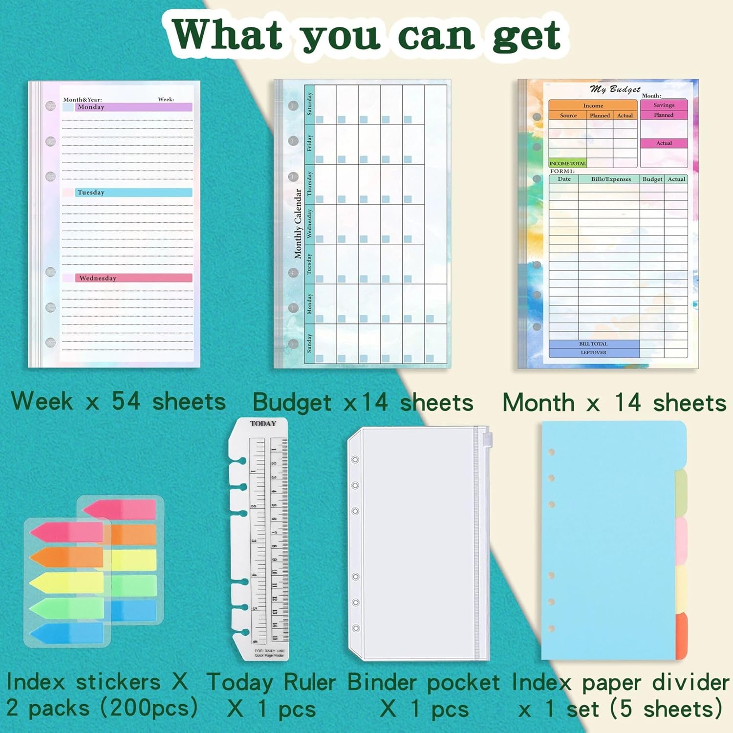 Stay Organized and Budget Smart: Monthly & Weekly Planner Refills for Your A6 Binder