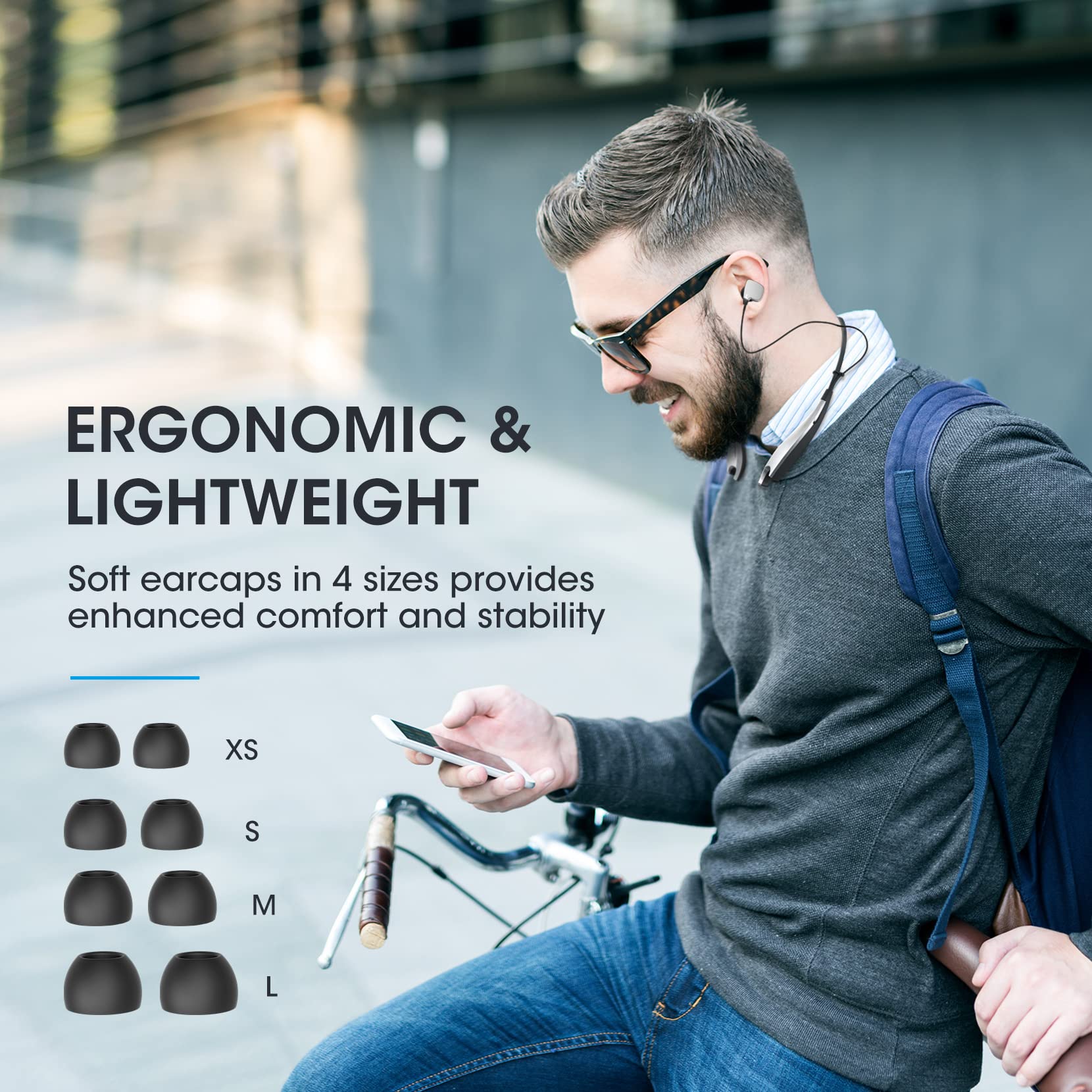 Auriculares Bluetooth con banda para el cuello, 24 horas de reproducción, alrededor del cuello, auriculares Bluetooth con vibración, micrófonos con cancelación de ruido, IPX7 impermeable, para