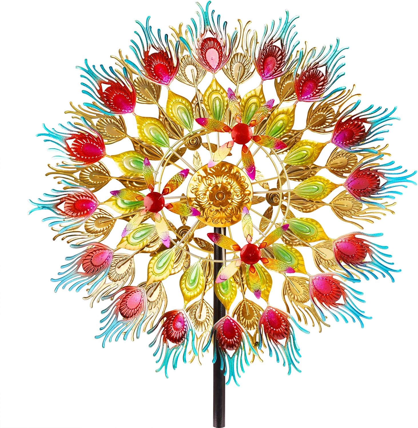 Peacock Wind Spinners for Outdoor Yard Garden Patio Lawn Decorations,Metal Large