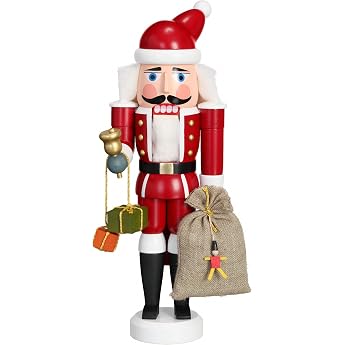 Seiffener Volkskunst German nutcracker Santa Claus red height 28 cm / 11 inch original Erzgebirge by