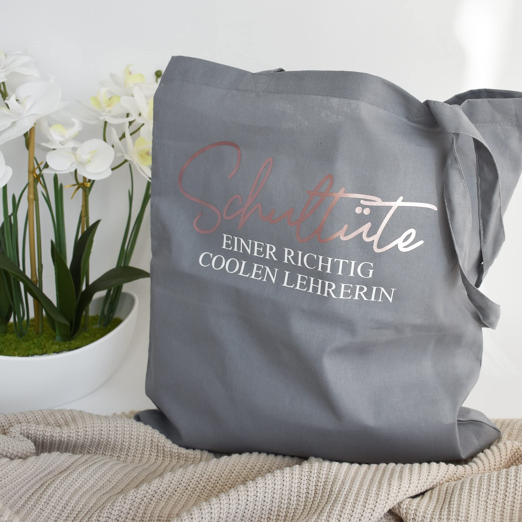 Geschenk für Lehrer "Schultüte" | witziger Baumwollbeutel | Geschenkidee Abschied Lieblingslehrerin | Stoffbeutel Stofftasche für Lehrerin