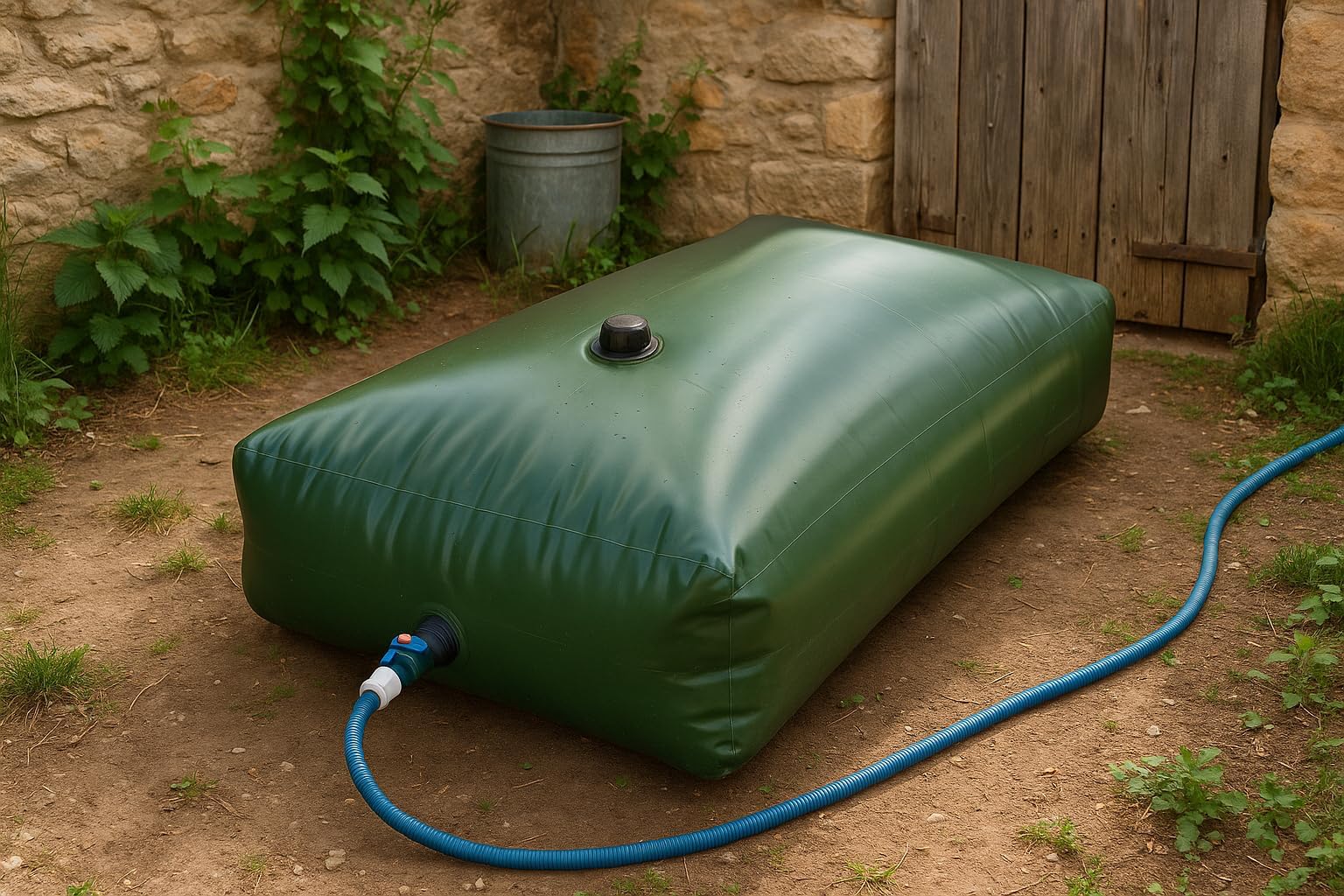 Jardibric - Reserva de agua flexible 500L - Tanque de recuperación de agua de lluvia plegable jardín