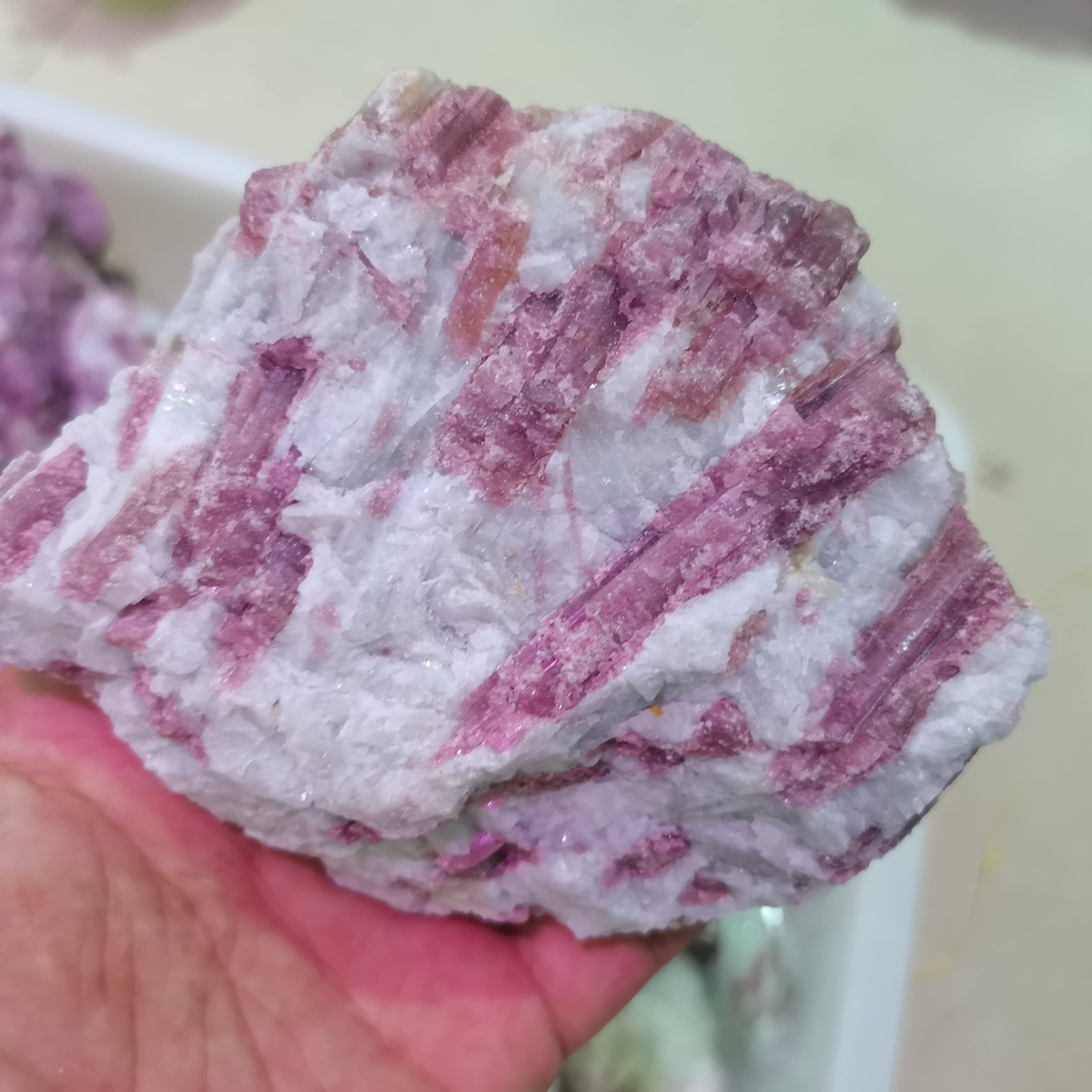 Turmalina natural flor de ciruelo de 370g a 460g mineral original de coleccion