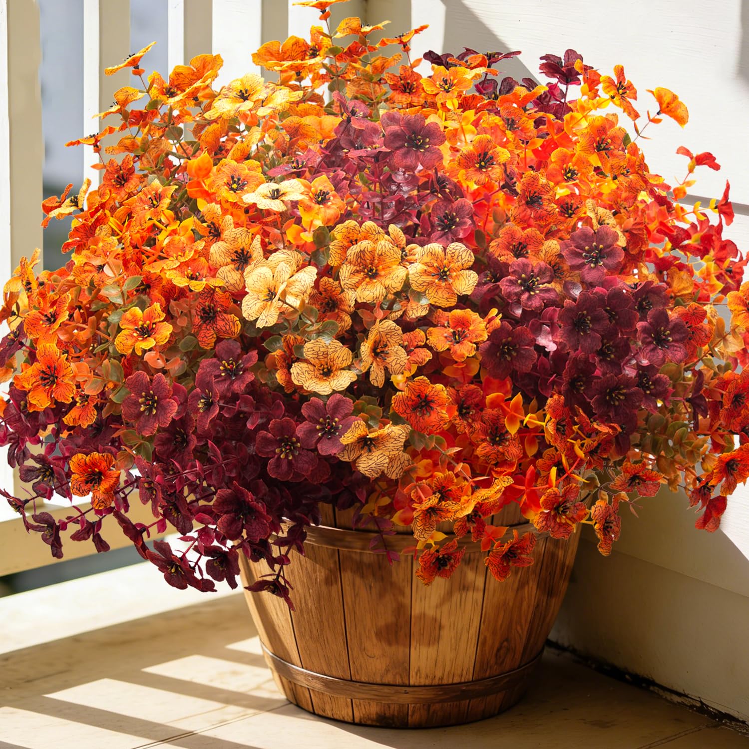 20 Bundles Fall Artificial Flowers UV Resistant Outdoor Autumn Porch Decor
