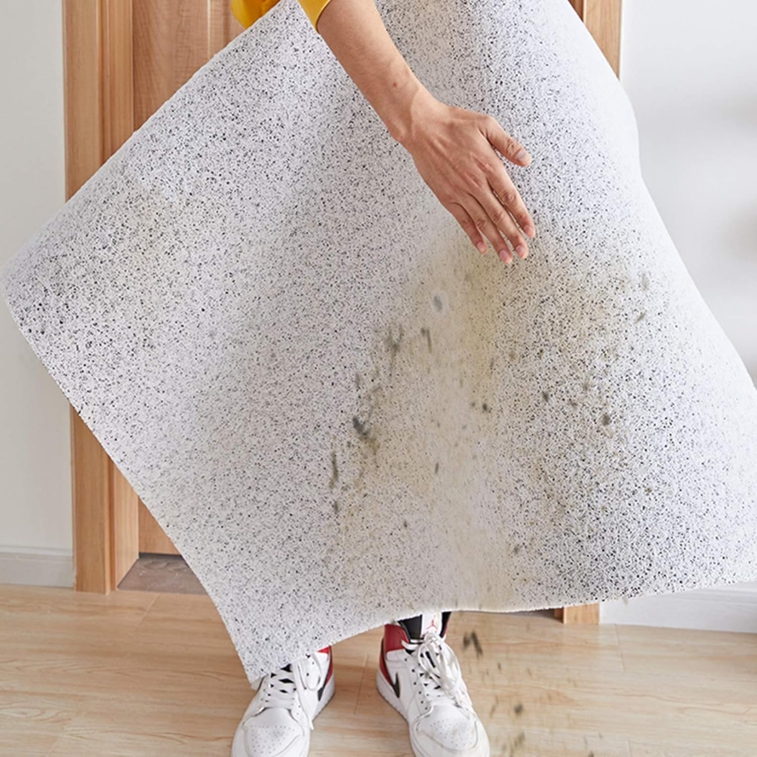 玄関マット屋内 屋外 エントランスマット 泥落とし ドアマット 薄い 滑り止め付き 80*120cm 洗える フロアマット L- お