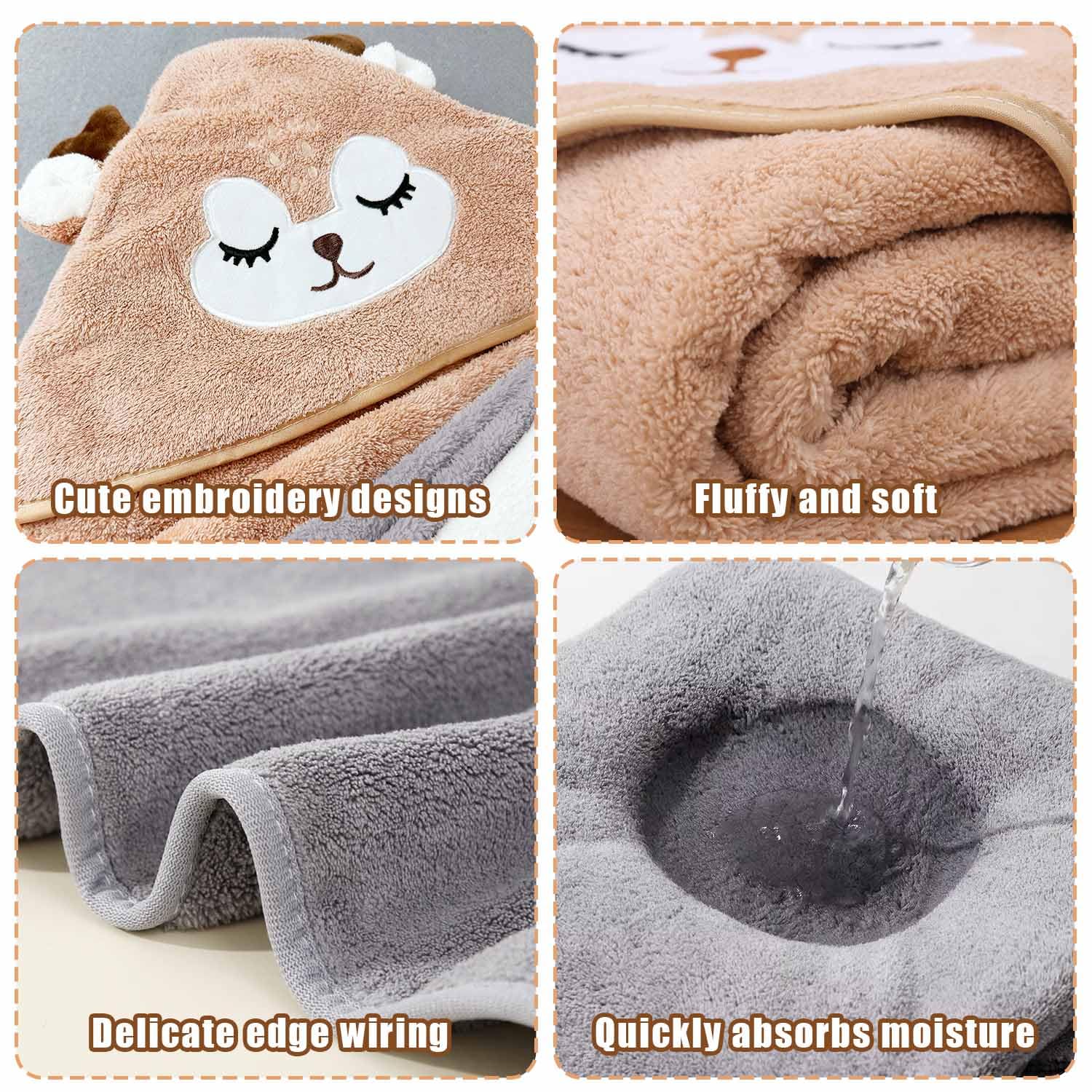 Neuytiky 3 Pièces Serviette De Bain Capuche Bébé, Serviette Bebe