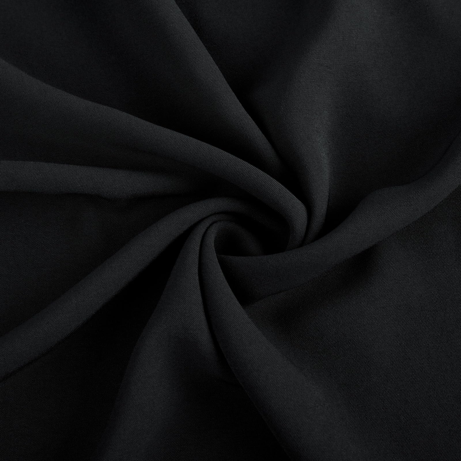 GRACE KARIN Robe Longue Élégante Femme Col Carré Manches Courtes Volantées Taille Smockée Robe d'Été A-Line Noir S