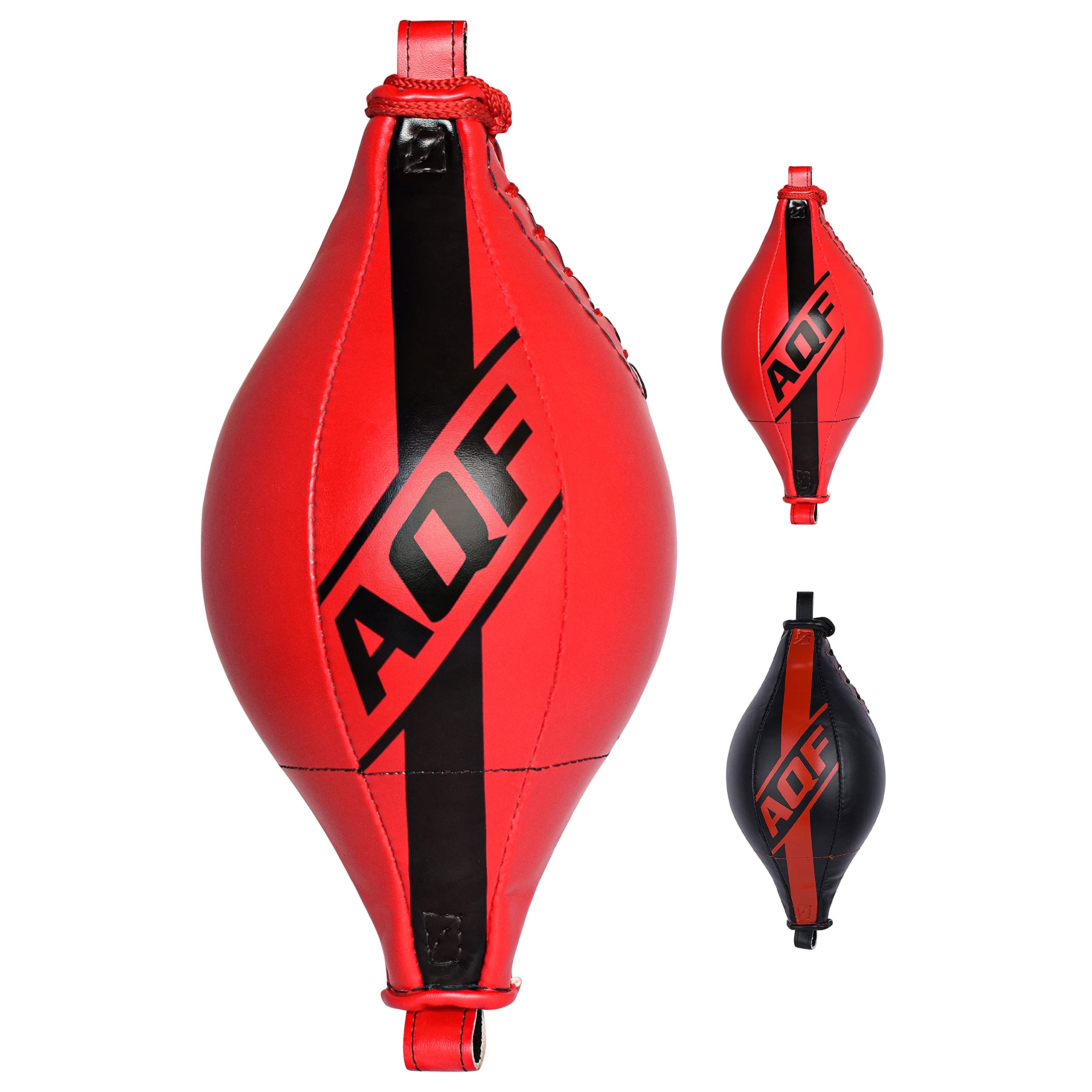 AQF Palla di velocità A Doppia estremità Maya Hide Leather Boxing Dodge Speed Bag Punching MMA Workout Corda da Pavimento A Soffitto