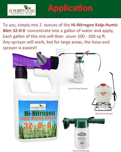 Miniatura 4 de GS Plant Hi-Nitrogen Kelp-Humic Blend 32-0-0 - Promueve el crecimiento rápido y un color exuberante, cubre más de 3,000 pies cuadrados
