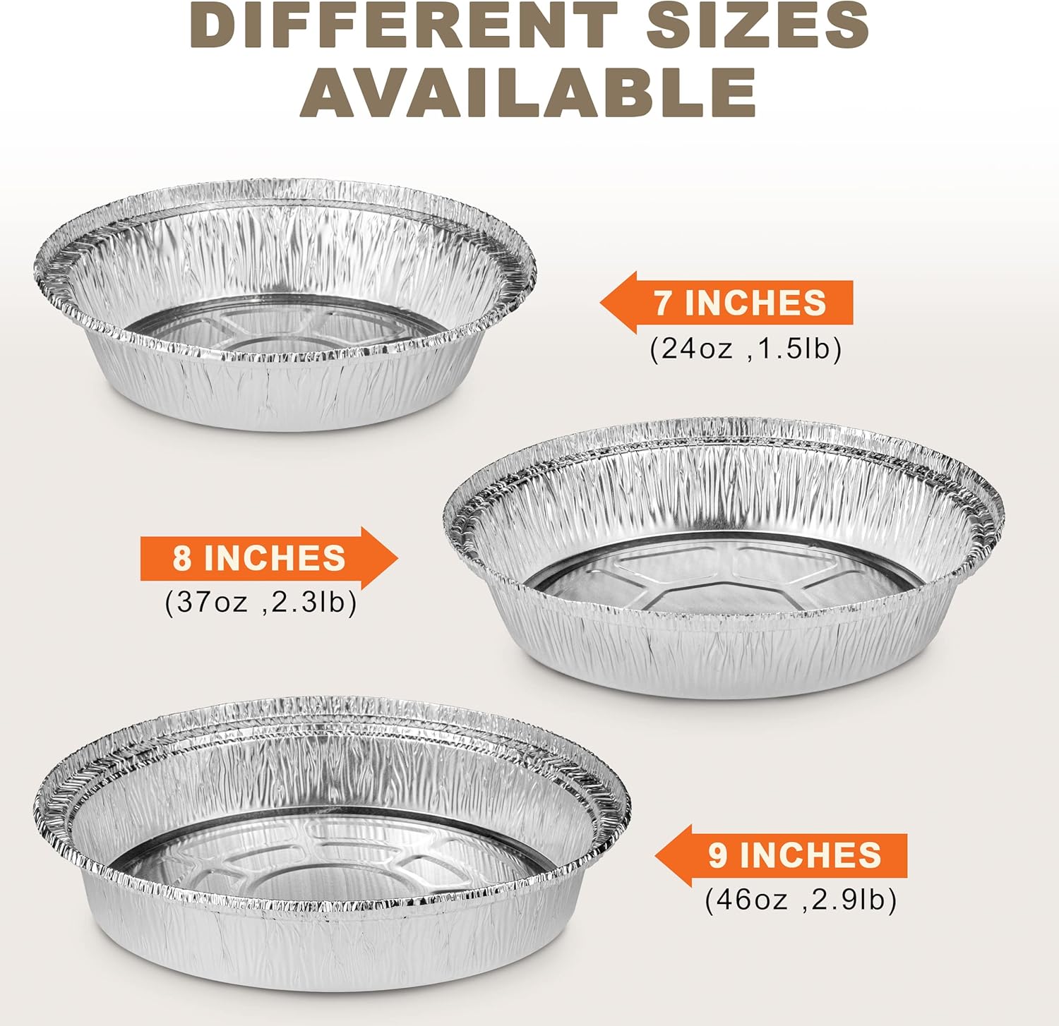 Fit Meal Prep [500 Pack 7 Inch Round Aluminum Foil Pans - 24 Oz Pie Tins Take Out Containers Disposable - Circle Cake Pan for Pies, Cakes, Cookies, and Cheesecakes - Heavy Duty Aluminum Pie Pans