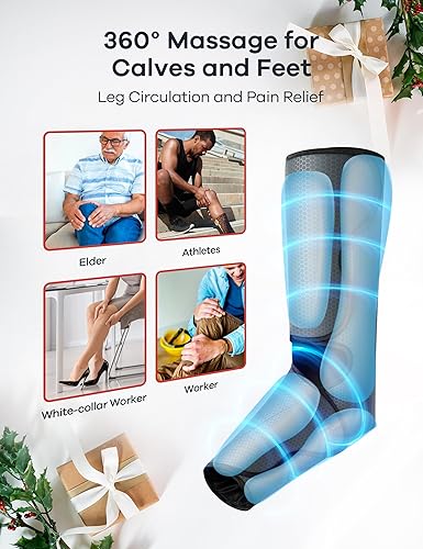 Miniatura 8 de WELOV Leg Massager for Circulation and Pain Relief, Christmas Gifts for Dad Mom Men Women, Compression Boots for Foot, Leg and Calf, Helpful for