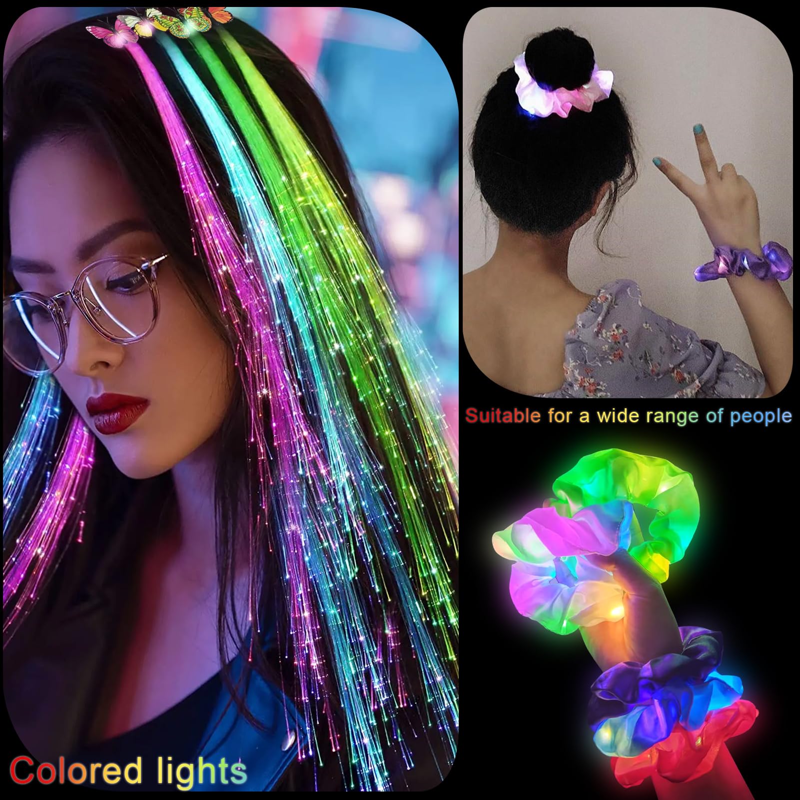 Cerchietto Capelli Luminoso per Donne, Colorata LED Cerchietti Festival, Cerchietto per Capelli Luminosa per Donne e Ragazze Festa Halloween Carnevale