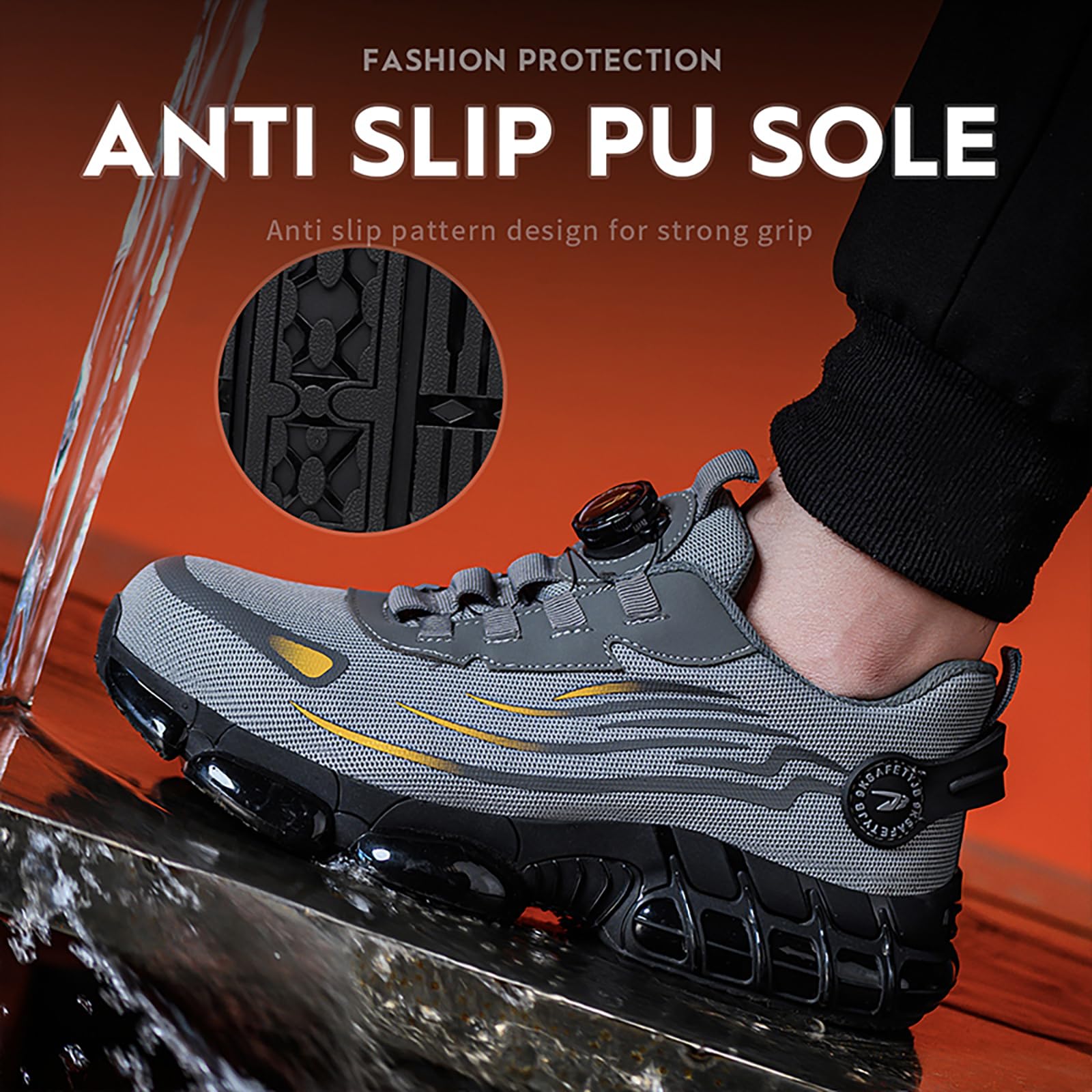 Zapatos de Seguridad para Hombre Mujer Zapatillas Trabajo con Punta de Acero Ligeros Comodo Calzado de Seguridad Antideslizante