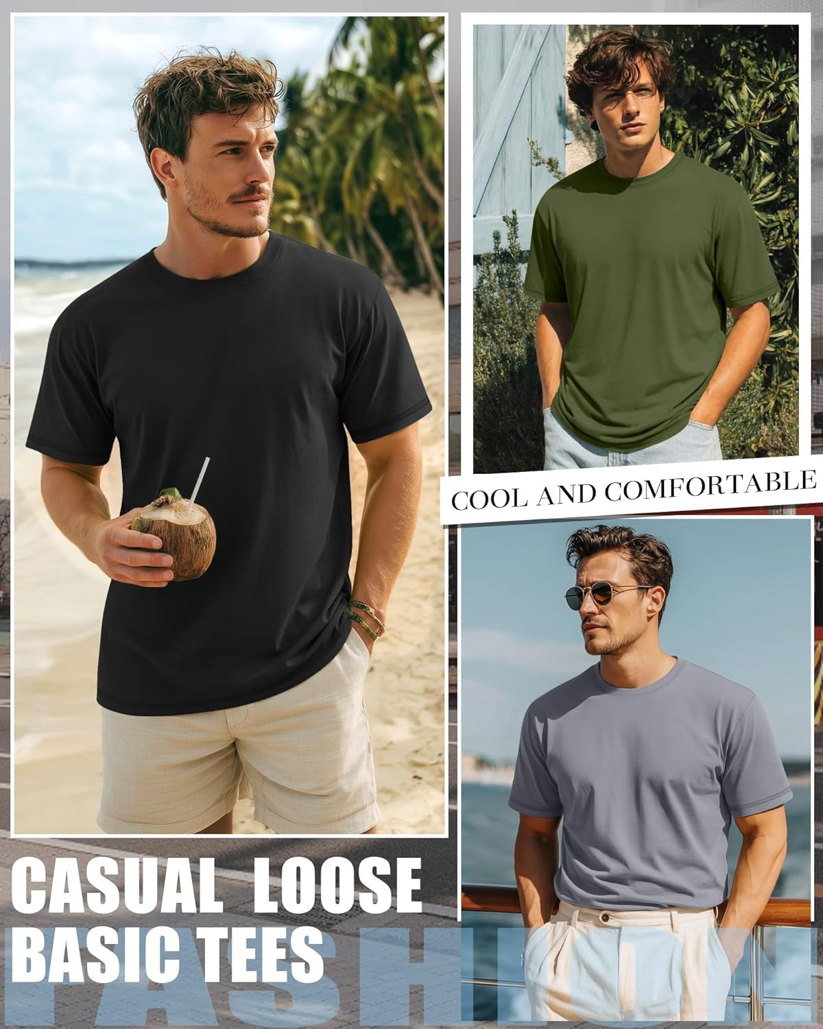 Neer 3 Pack Big and Tall Shirts for Men L-7xl, Short Sleeve Men Crewneck Tops Loose Casual Large T-Shirts Summer Basic Tee - Image 6