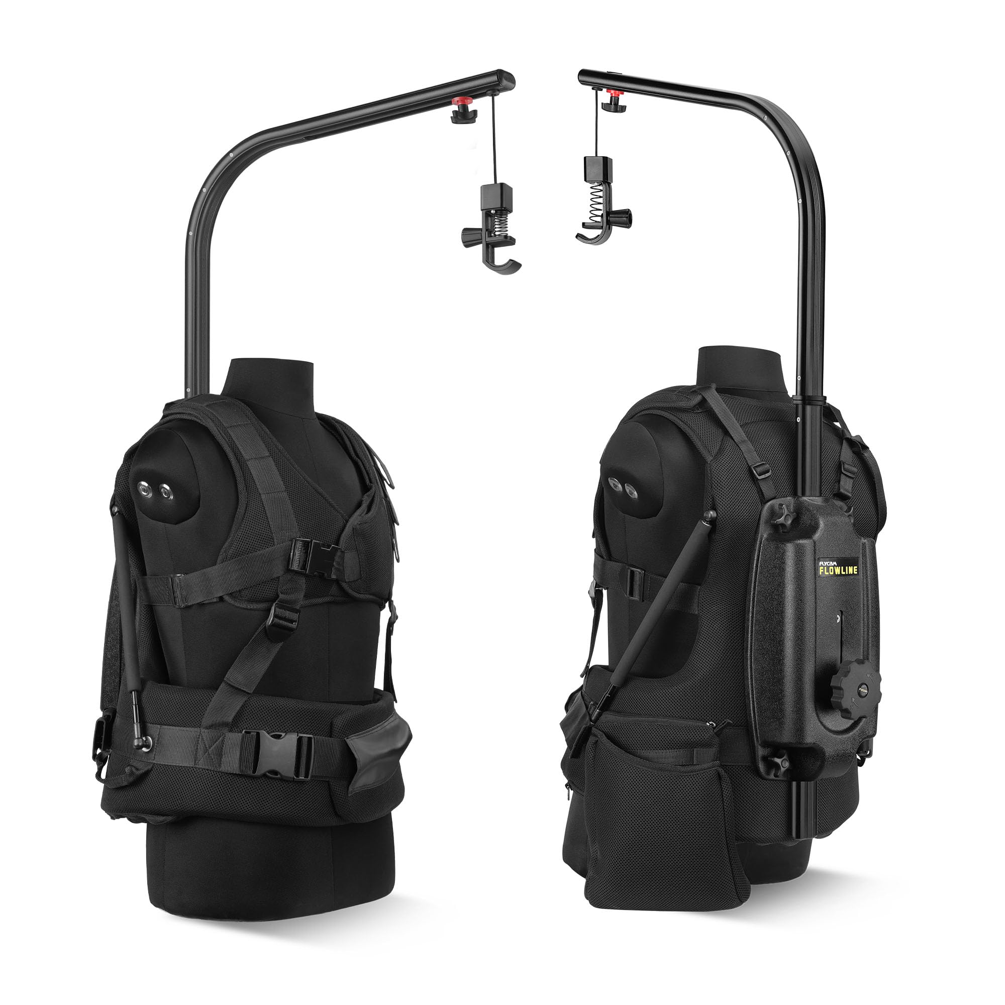 FLYCAM Starter Flowline - Supporto professionale per fotocamera e giunto cardanico, traspirante, taglia S/M/L, con barra superiore girevole a 180° e carico utile: 3-7,5 kg (B-FLCM-FLN-FM)