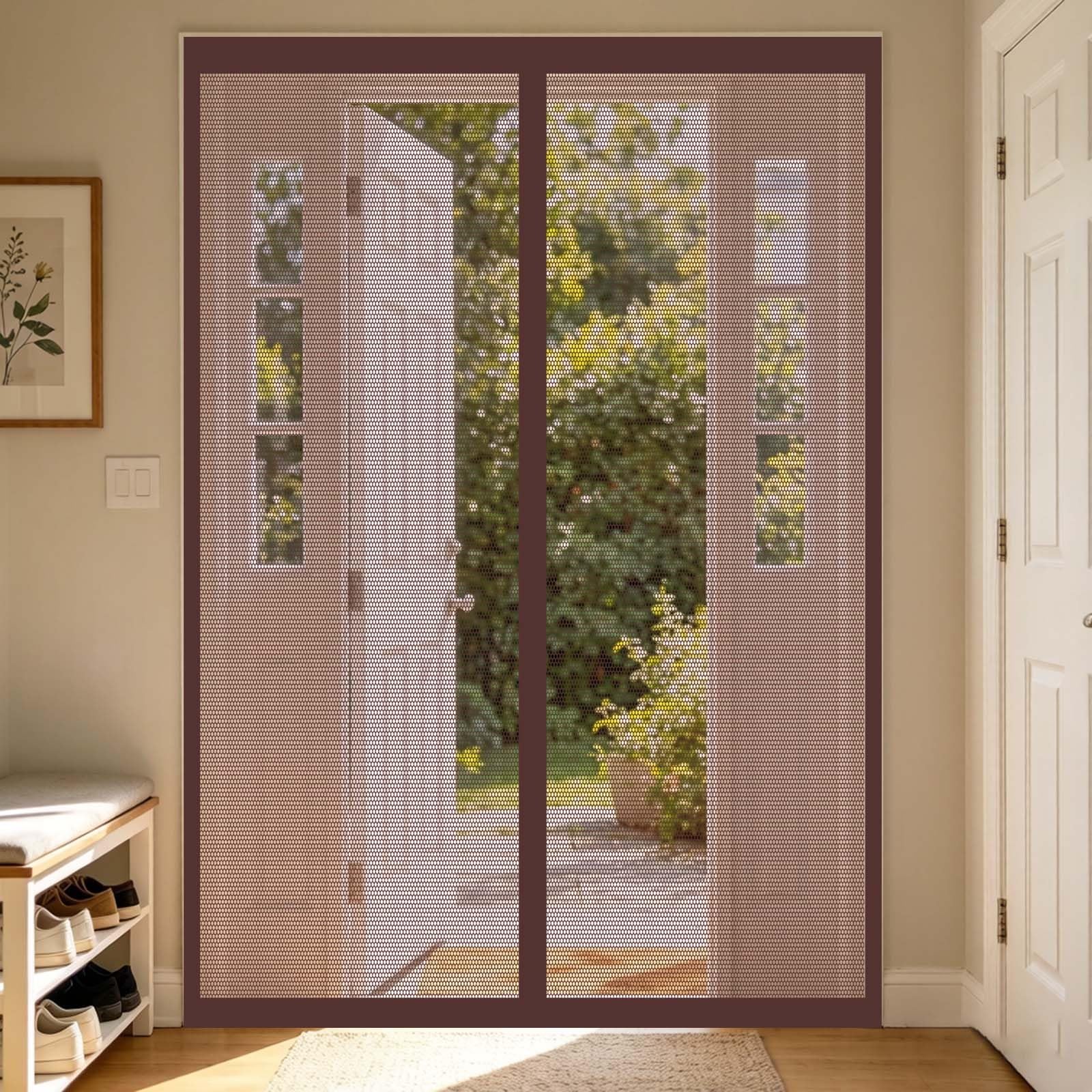 Moustiquaire porte-fenêtre 106x217 rideau aimanté pour cuisine et salon