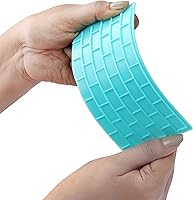 Vista 3 de Kurtzy Juego de 4 moldes de plástico para glaseado de chocolate con fondant, diseño de ladrillo, madera, adoquines y piedras, juego de moldes