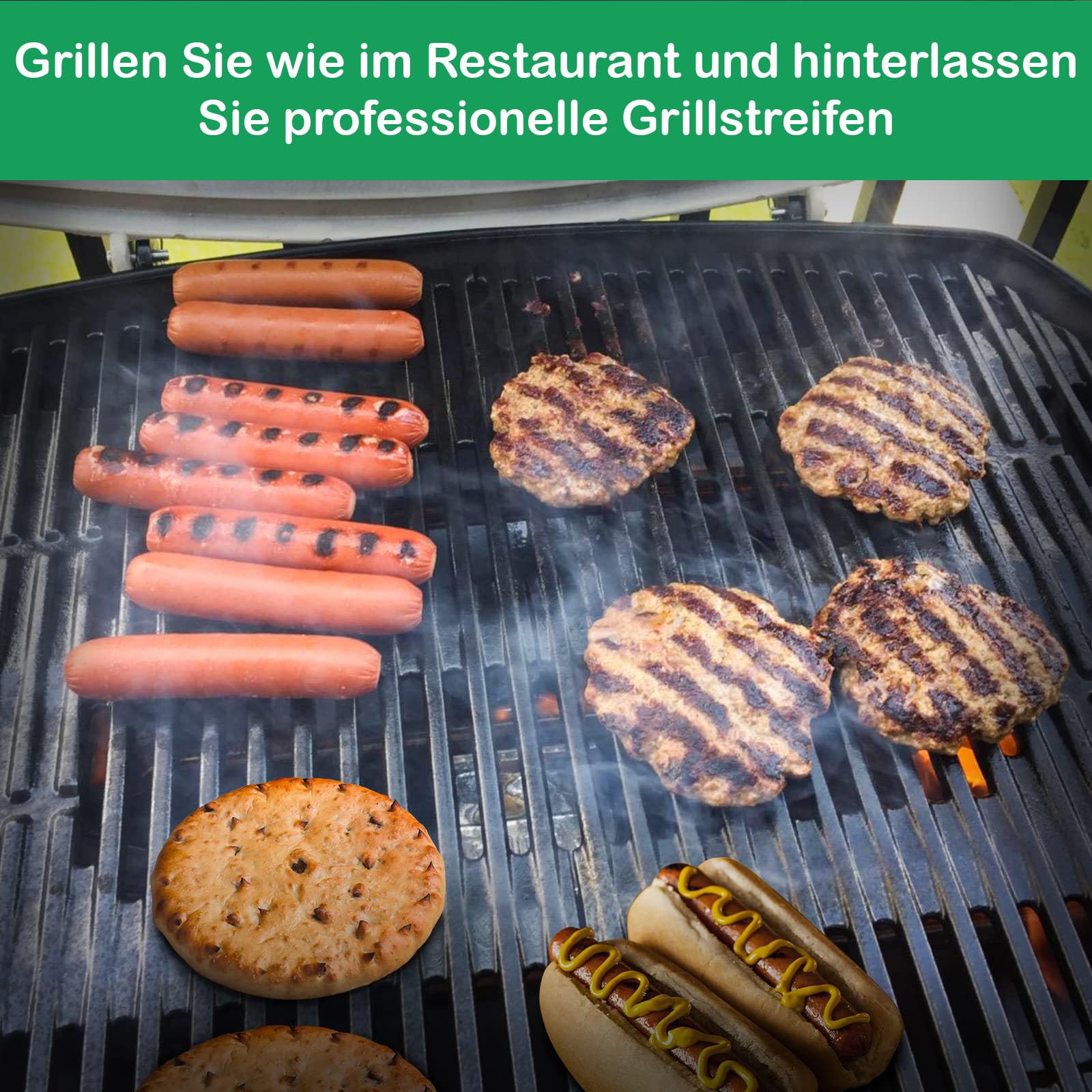 WELL GRILL Żeliwny ruszt do grillowania 7646, części zamienne do Weber Q300, Q320, Q3000, Q3200, seria grilla gazowego, ruszt żeliwny 45 cm, ruszt żeliwny do Weber 7584 586002 57060001, 2 sztuki