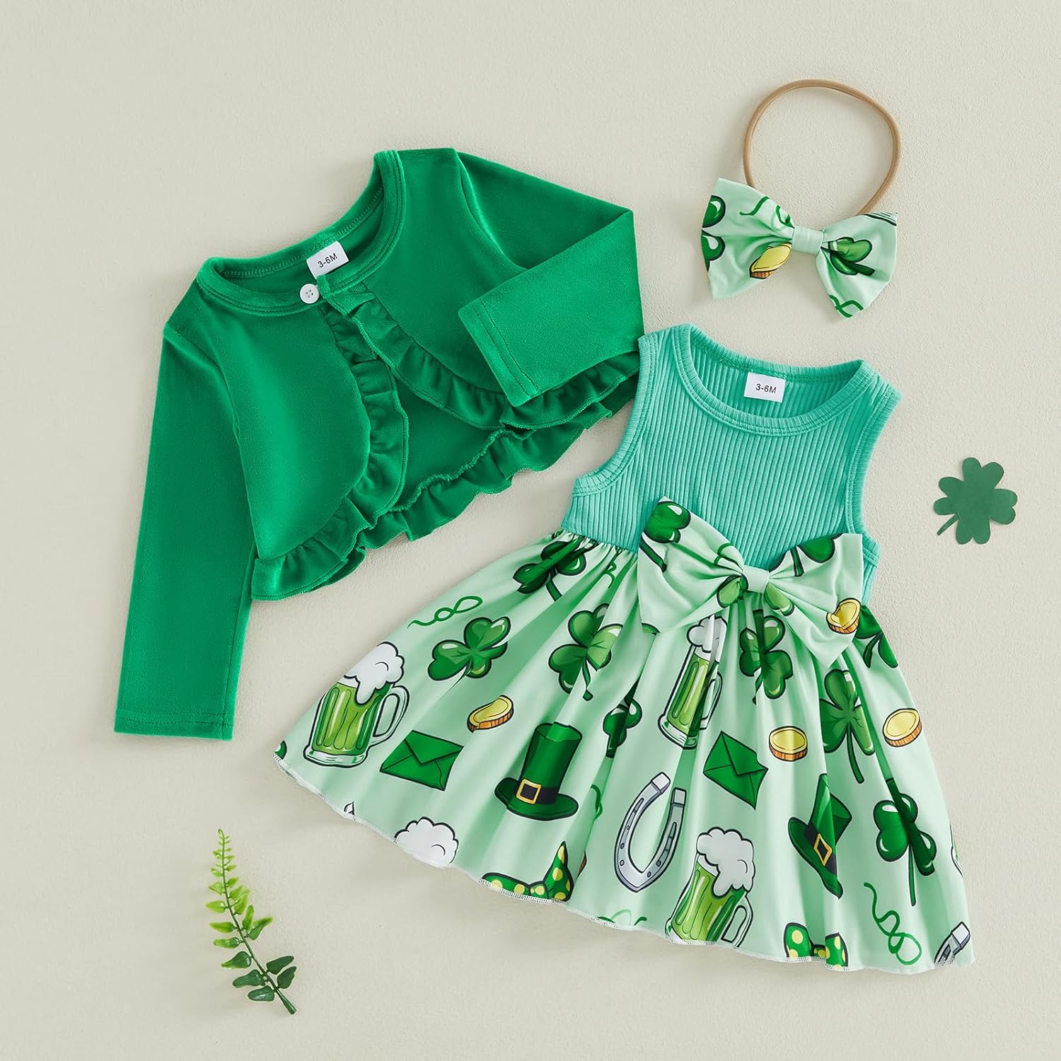 ZAXARRA Toddler Baby Girls Fashion Outfits Sleeveless Flower Print Dress Long Sleeve Ruffle Coat Bow Headband Clothing sets - Image 7