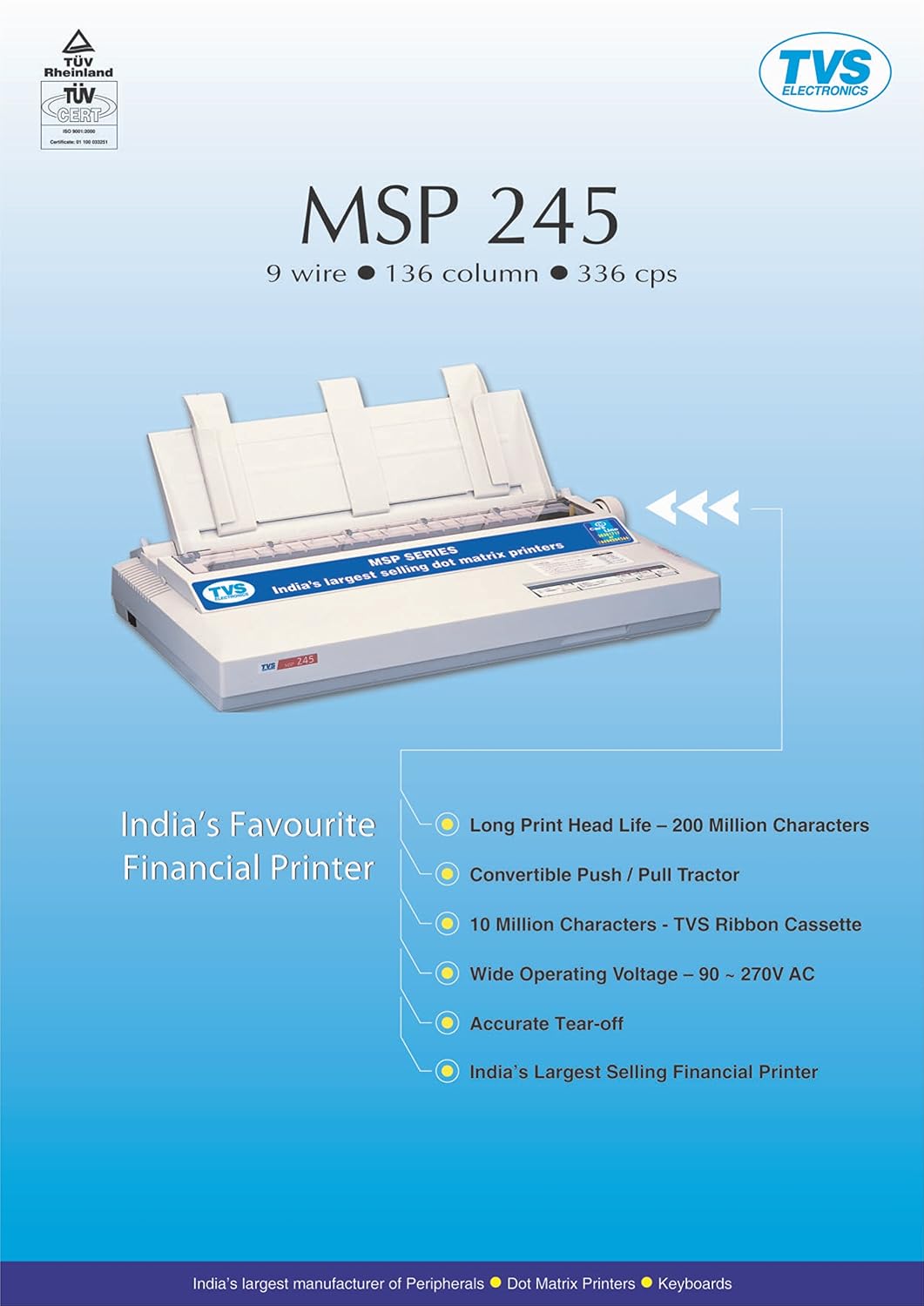 Buy Tvs MSP 245 Monochrome Dot Matrix 