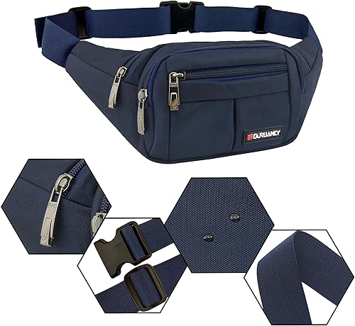 Miniatura 3 de Riñonera para hombres Riñoneras para mujer, bolsa de cintura de moda para senderismo, correr, viajar, talla grande ajustable, Azul, Moda