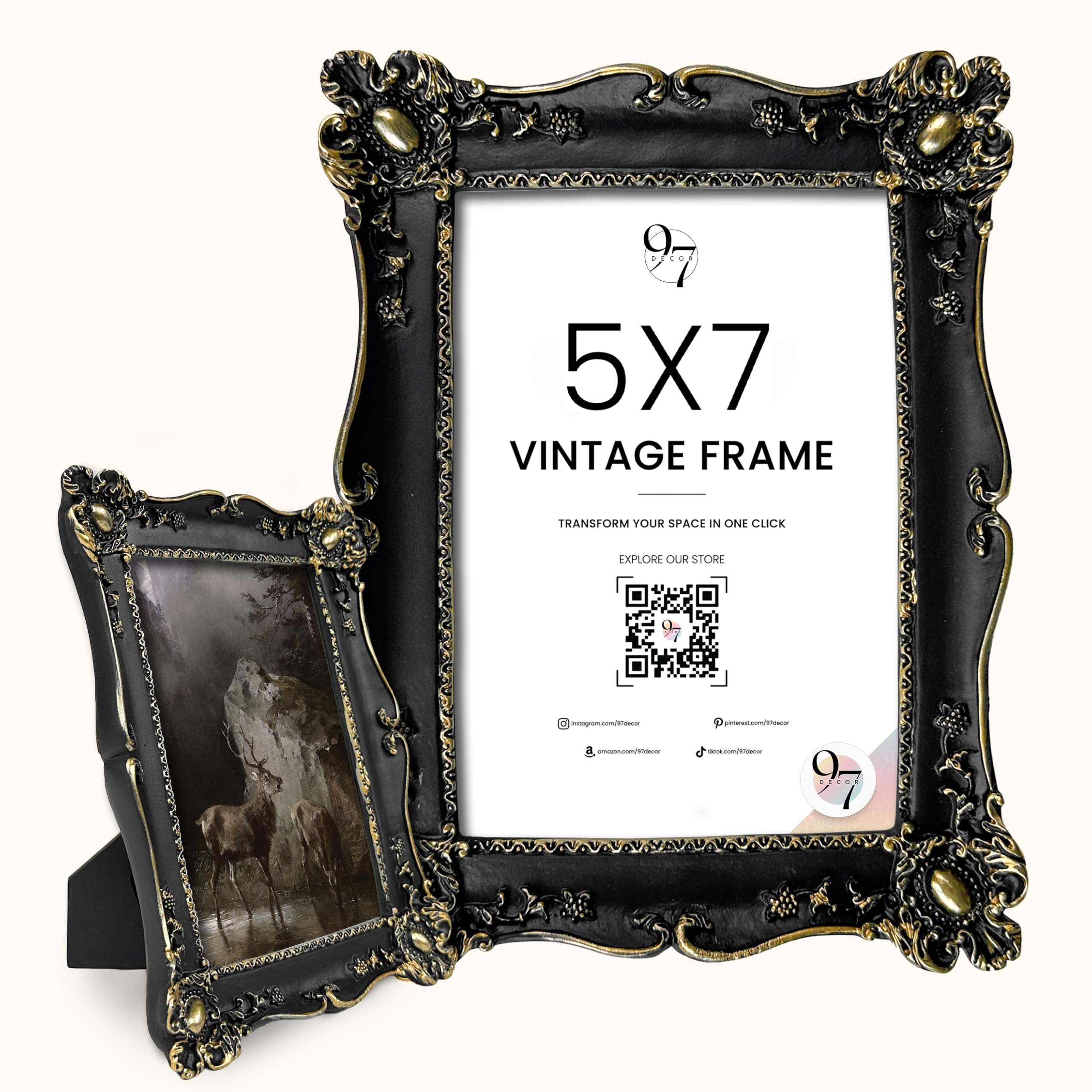 Amazon.com - 97 Decor Black Gothic Picture Frame 5x7, Vintage
