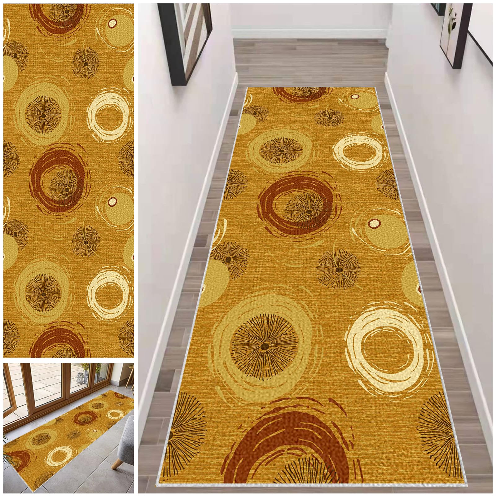Nadający się do prania, dywan na korytarz, 60 x 250 cm, z krótkim włosiem, chodnik kuchenny, dywan na korytarz, antypoślizgowy bieżnik do korytarza, kuchni, wejścia, jadalni, sypialni