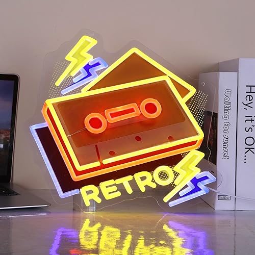 Letrero de neón retro para decoración de pared, luz LED alimentada por USB para dormitorio, sala de estar y telón de fondo interior, regalo único