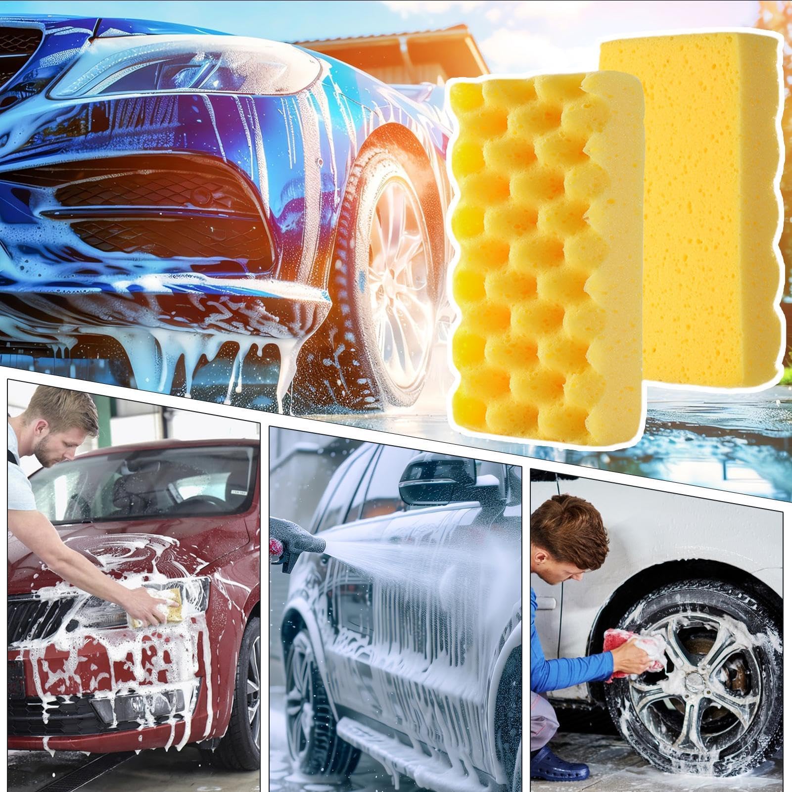 Car Cleaning Giant Sponges For Water Games 24 Pack Car Wash Sponges ...