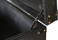 Vista 6 de Vintiquewise Maletero de almacenamiento de madera medio negro envejecido