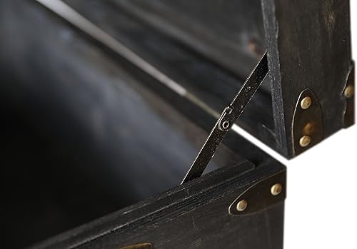 Miniatura 6 de Vintiquewise Maletero de almacenamiento de madera medio negro envejecido