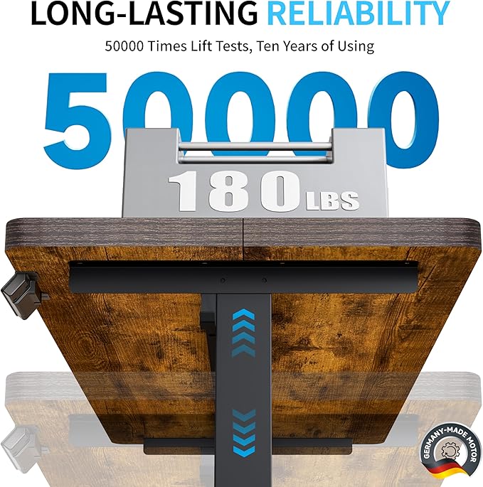 Escritorio Ajustable Electrico Standing Desk 140x46cm Marrón miniatura 4