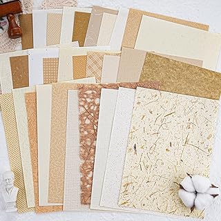 30 Sheets Textured Scrapbook Paper Assorted Set - Mixed Special Craft Pa...
