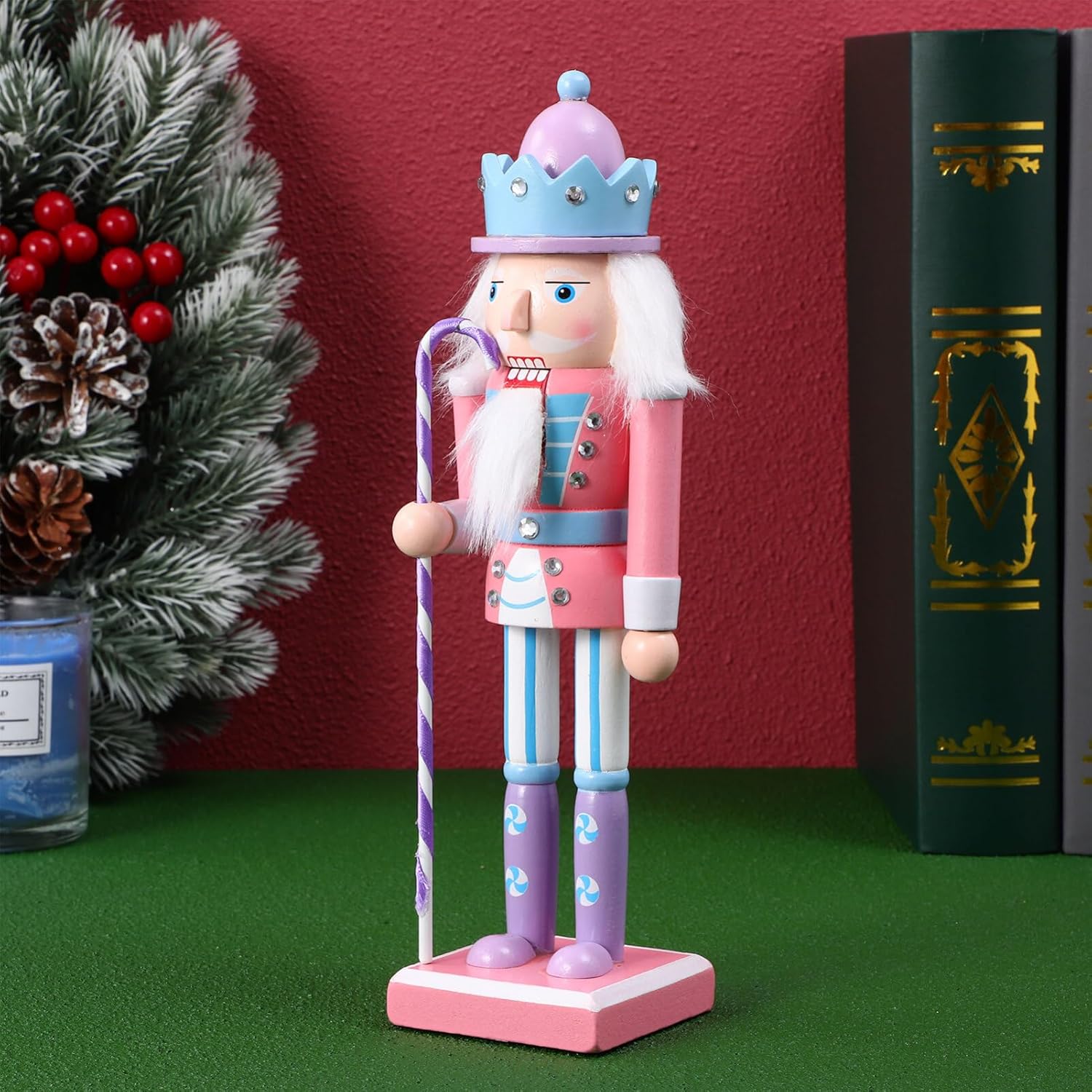 VICASKY 10 Inch Pink Nutcracker Christmas Decor Christmas Tree Outside Nutcracker Christmas Decor Nutcracker Decor Nutcracker Pink Nutcracker Christmas Decor Nutcracker Stuffy Outside Nutcracker