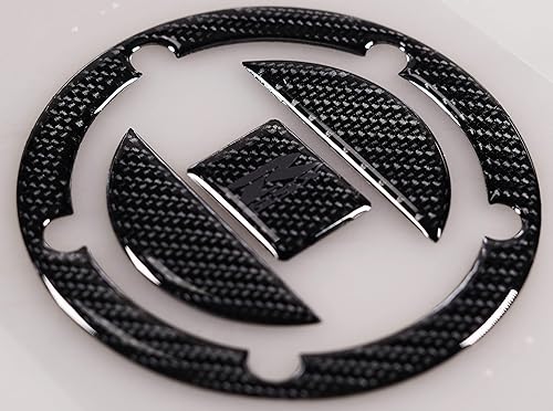 Miniatura 5 de Tapa de gas de fibra de carbono real, almohadilla de tanque, extremo frontal superior de triple árbol, calcomanías de abrazadera superior,