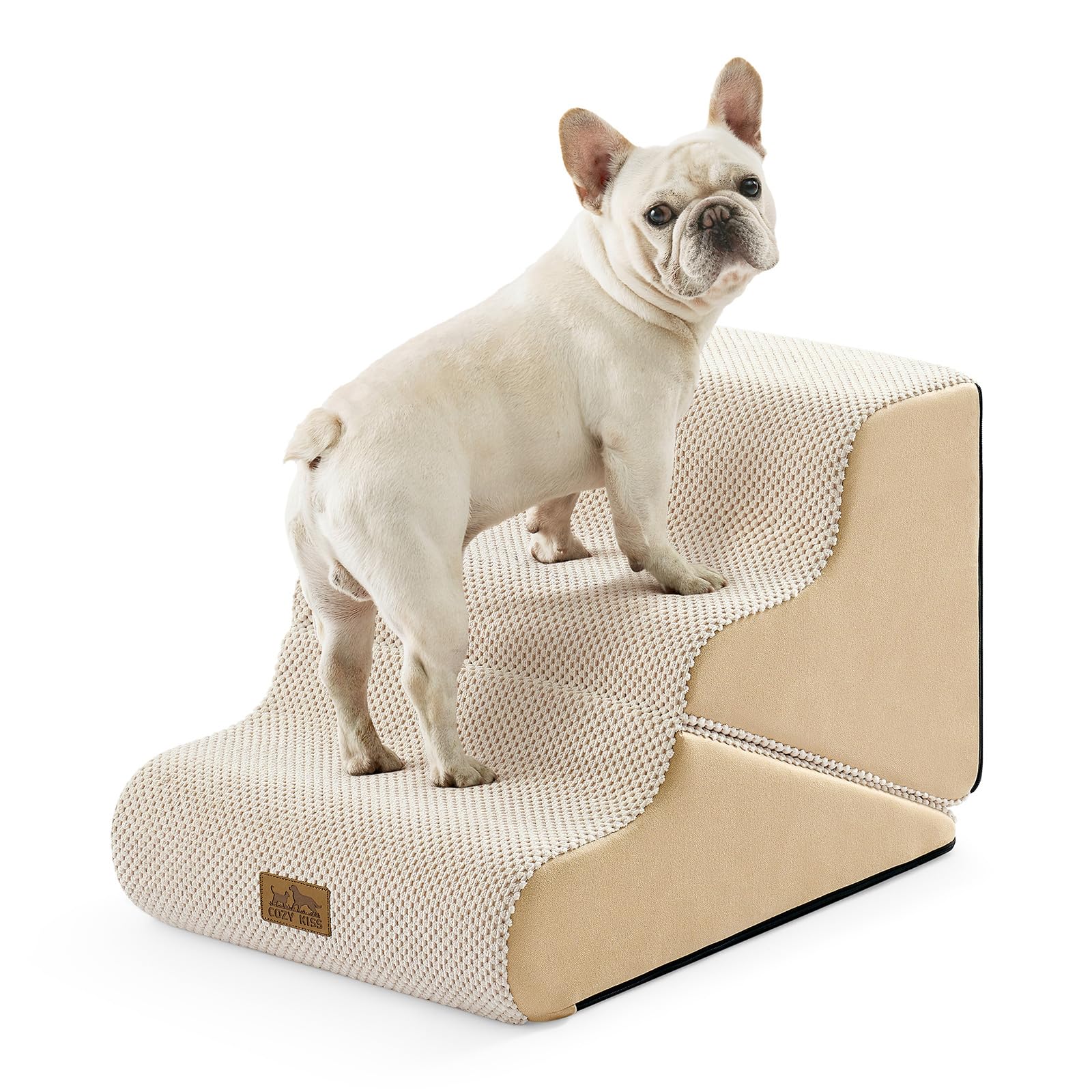 COZY KISS Dog Stairs for Small Dogs, 3-Step 2-in-1 Dog Steps,15.7" H