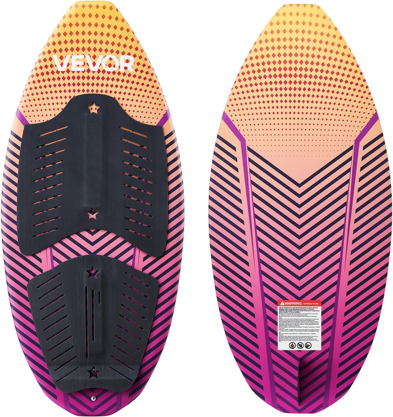 VEVOR 45-Inch Wakesurf Board, Wake Surfing Board with EPS Foam Core & EVA Non-Slip Pad, UV-Resistant Wakesurfing Boards for Youth Up to 110 lbs