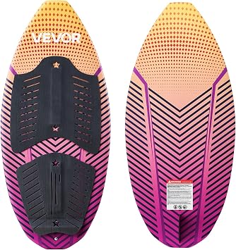 VEVOR 45-63Inch Wakesurf Board, Wake Surfing Board with EPS Foam Core & EVA Non-Slip Pad, UV-Resistant Wakesurfing Boards for Youth Up to 110-250 lbs
