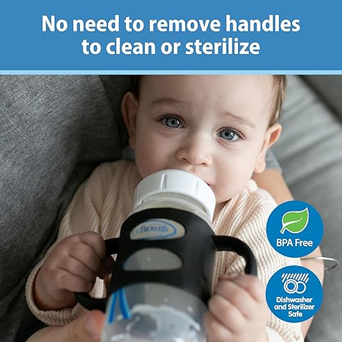 Miniatura 7 de Dr Browns Milestones - Manijas de biberón 100 silicona cuello ancho color crudo paquete de 1