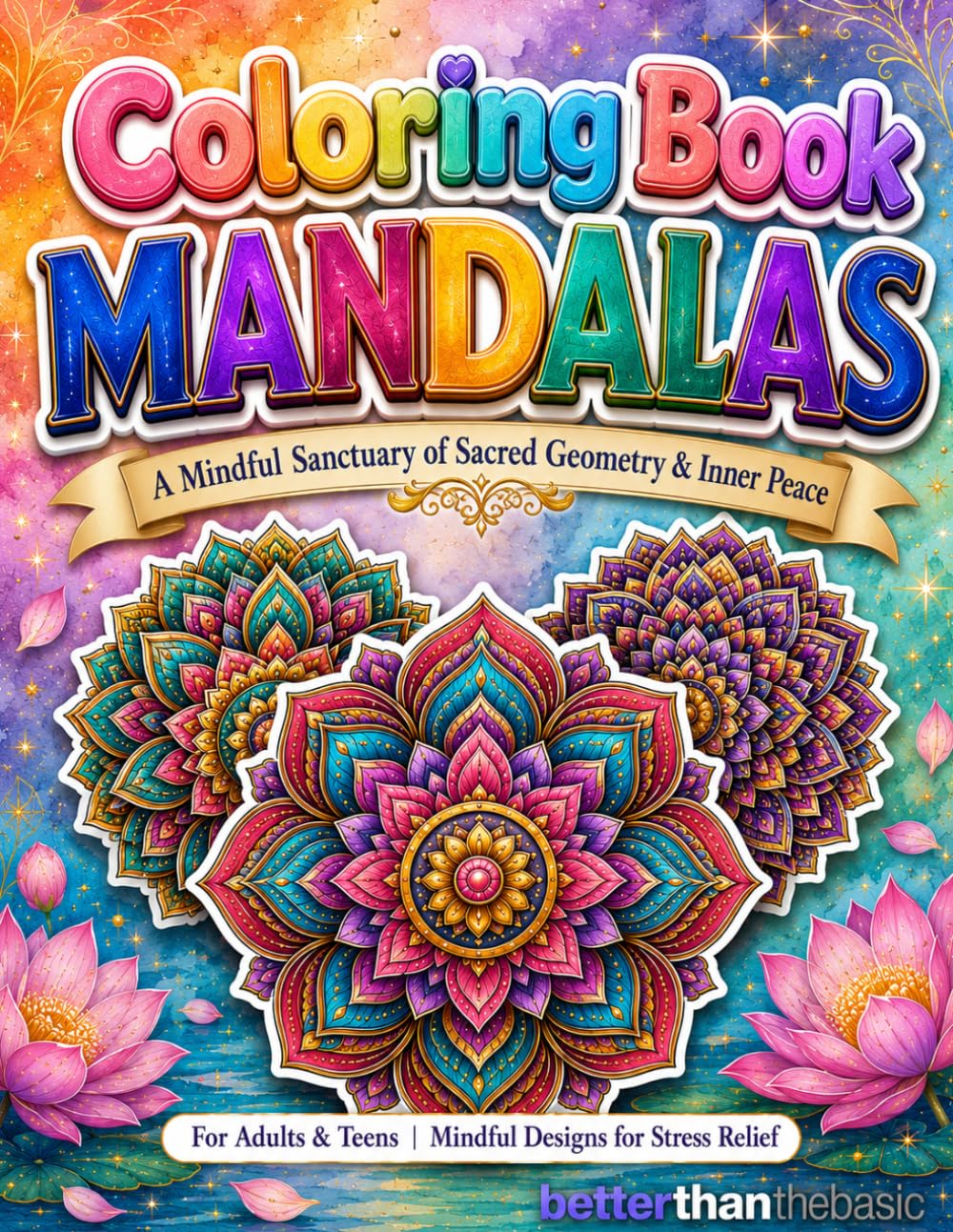 Mandalas Coloring Book for Adult Stress Relief: Intricate Symmetrical Mandala Designs & Sacred Geometry Patterns for Mindfulness, Meditation & Deep Relaxation