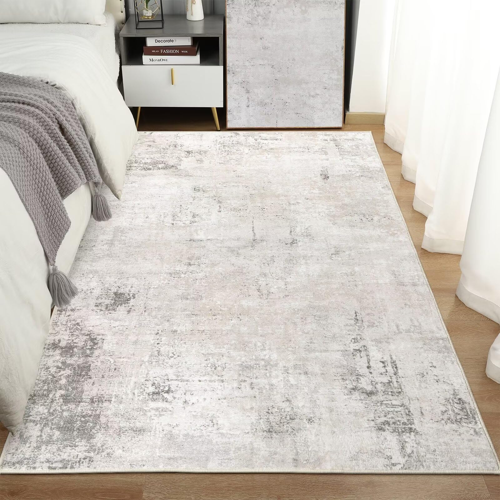 Tapis Vintage Lavable De 91 X 152 Cm, Pour Salon, Chambre à Coucher