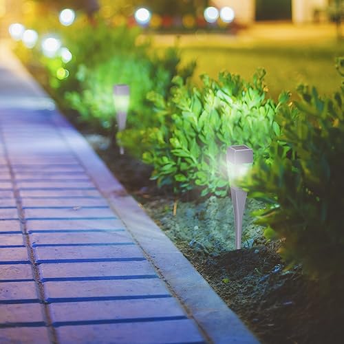 Miniatura 6 de Pure Garden - Juego de 24 luces solares con estaca LED para exteriores, para jardines, caminos y patios