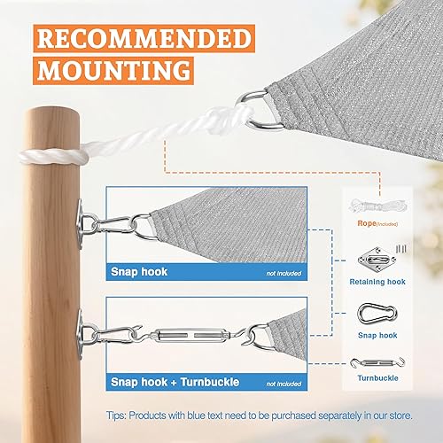 Miniatura 6 de Toldo rectangular de 10 x 13 pies para bloquear la luz solar para patio al aire libre, jardín, patio, terraza, pérgola (gris claro)