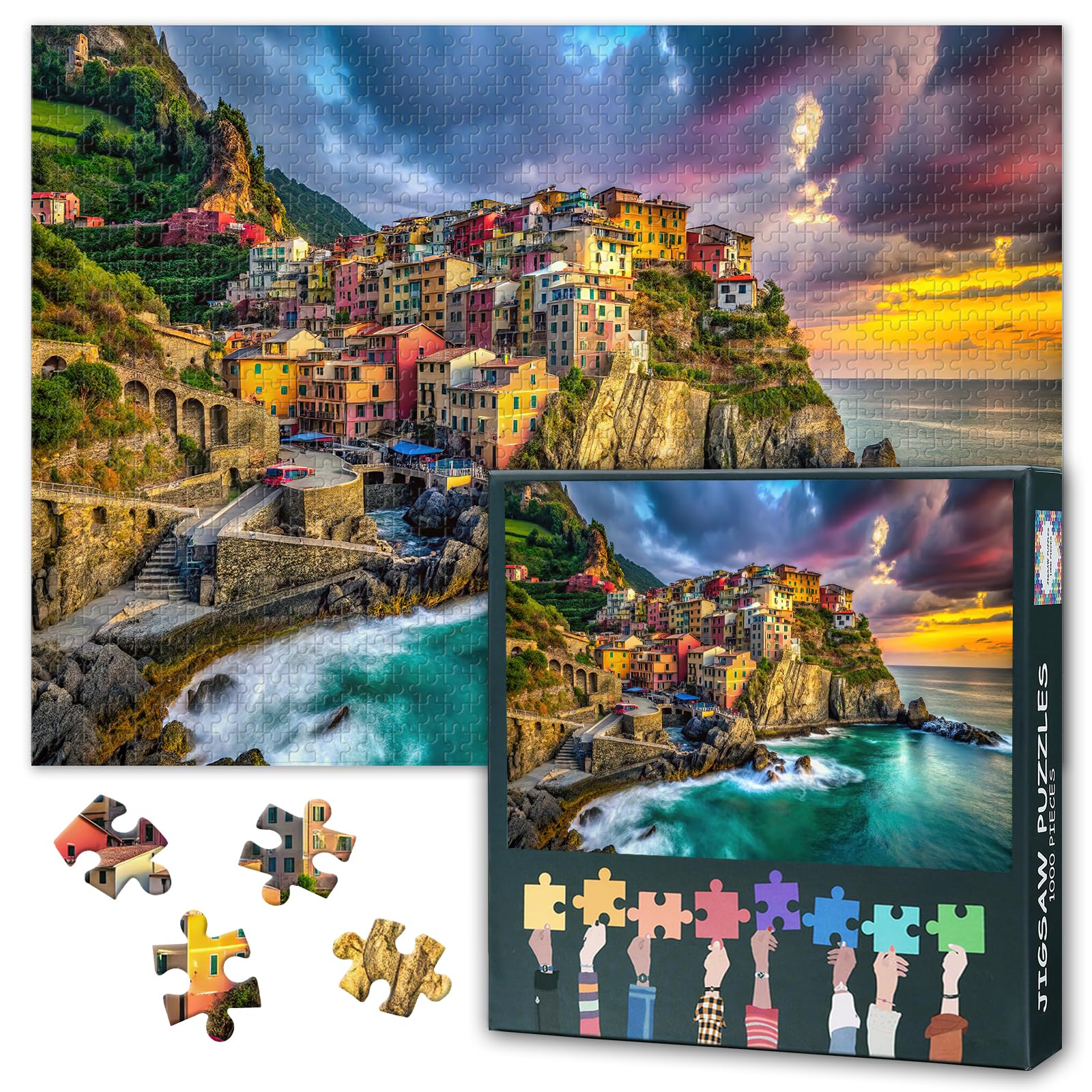 Cinque Terre, Stunning 1000 Piece Puzzle for Adults
