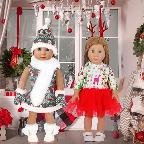 Miniatura 6 de 15 piezas de ropa de muñeca de 18 pulgadas de invierno, incluyendo accesorios de muñeca, ropa de muñeca, zapatos de muñeca, bufanda de muñeca,