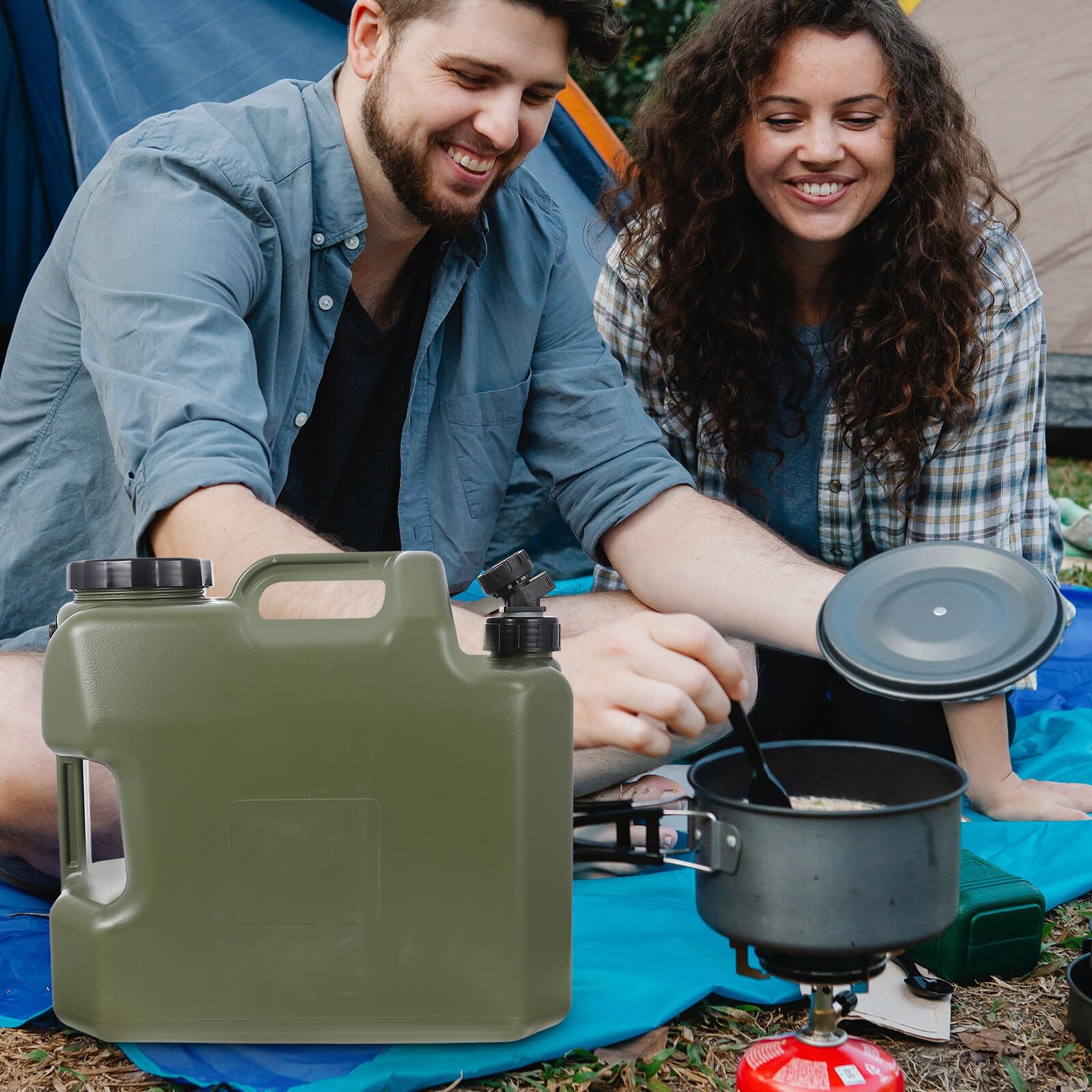 FOMIYES Tanica per Acqua da Campeggio 18L in PE, Manico, Portatile, per Picnic e Gite in Auto, Contenitore Acqua Pratico