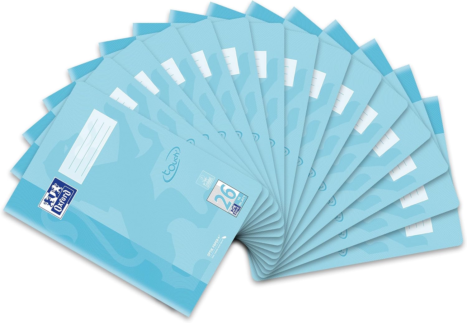 Oxford A4 Touch Exercise Book 16 Sheets Line Style 26 Squared Pastel Blue Pack of 15