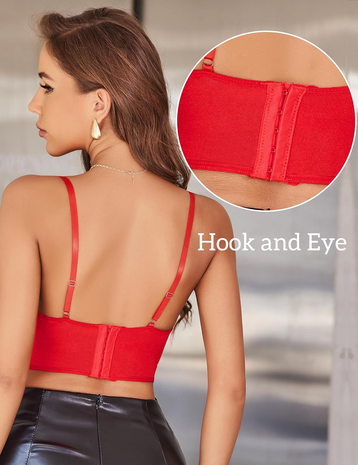 Avidlove Lace Bralettes for Women Y2k Strap Bustier Cami Top V Neck Camisole Lingerie - Image 3