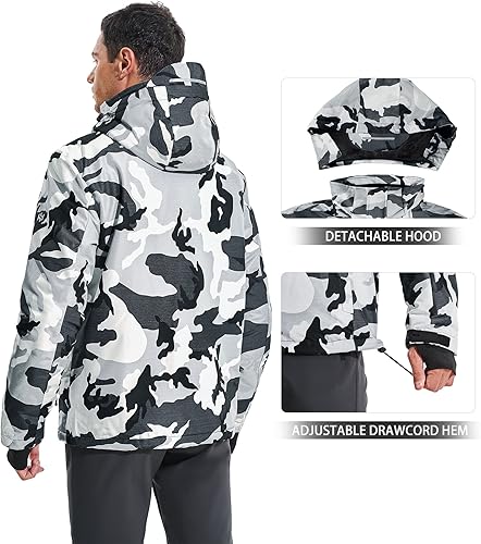 Miniatura 2 de Heathyoga Chaqueta de esquí impermeable para hombre, chaqueta de snowboard para hombre, chaqueta de nieve, chaquetas de esquí, chaquetas de